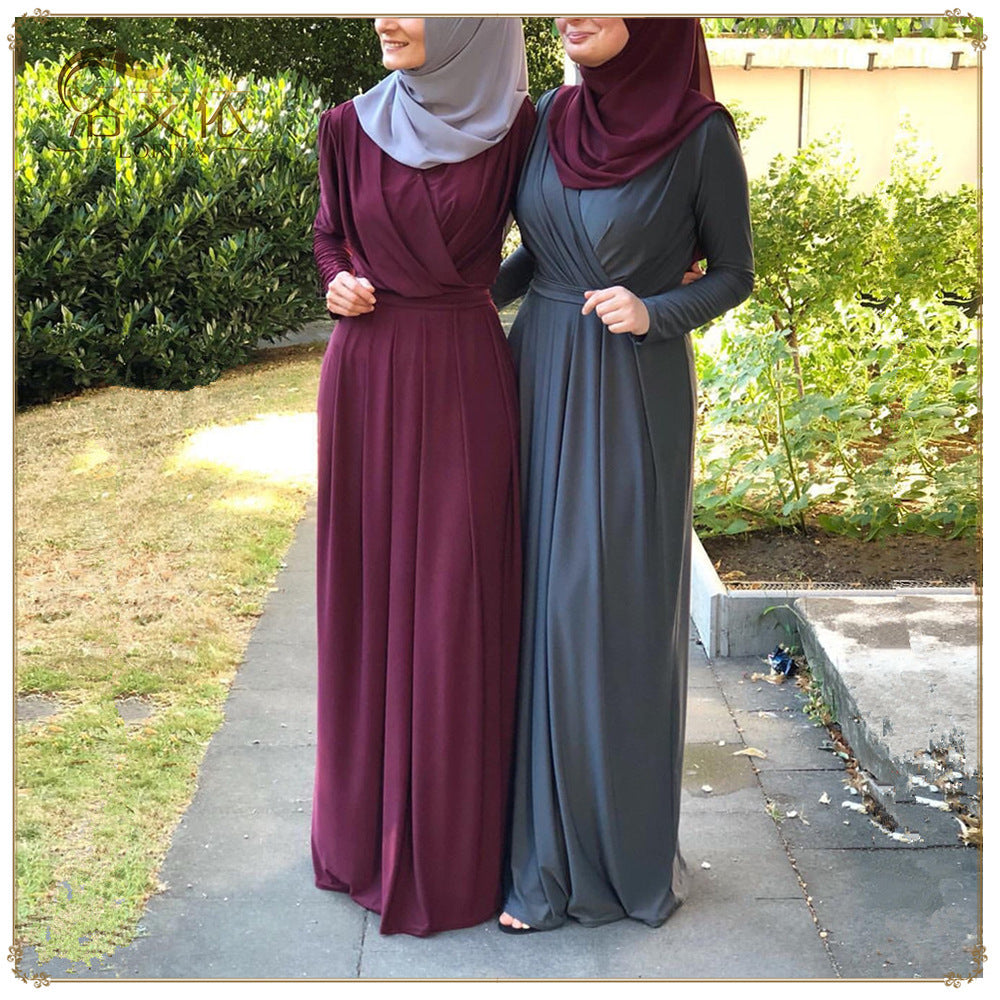 Robe Longue Unie Élégante – Modest Fashion & Chic