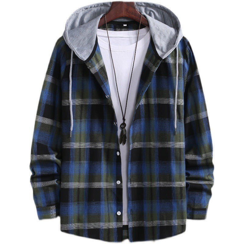 Chemise à Carreaux Homme avec Capuche – Style Urbain Décontracté