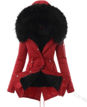 Parka Femme Doublée – Fausse Fourrure Rose