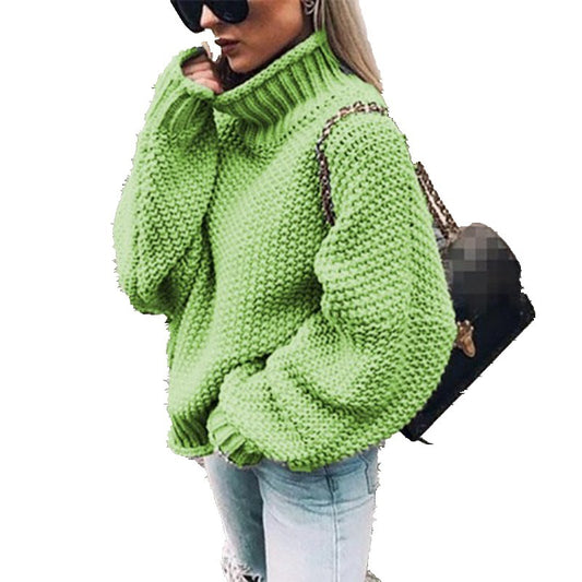 Pull Tricot à Col Montant – Disponible en Plusieurs Couleurs