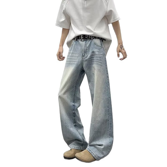 Jean homme oversize délavé – Coupe baggy vintage style Y2K streetwear tendance