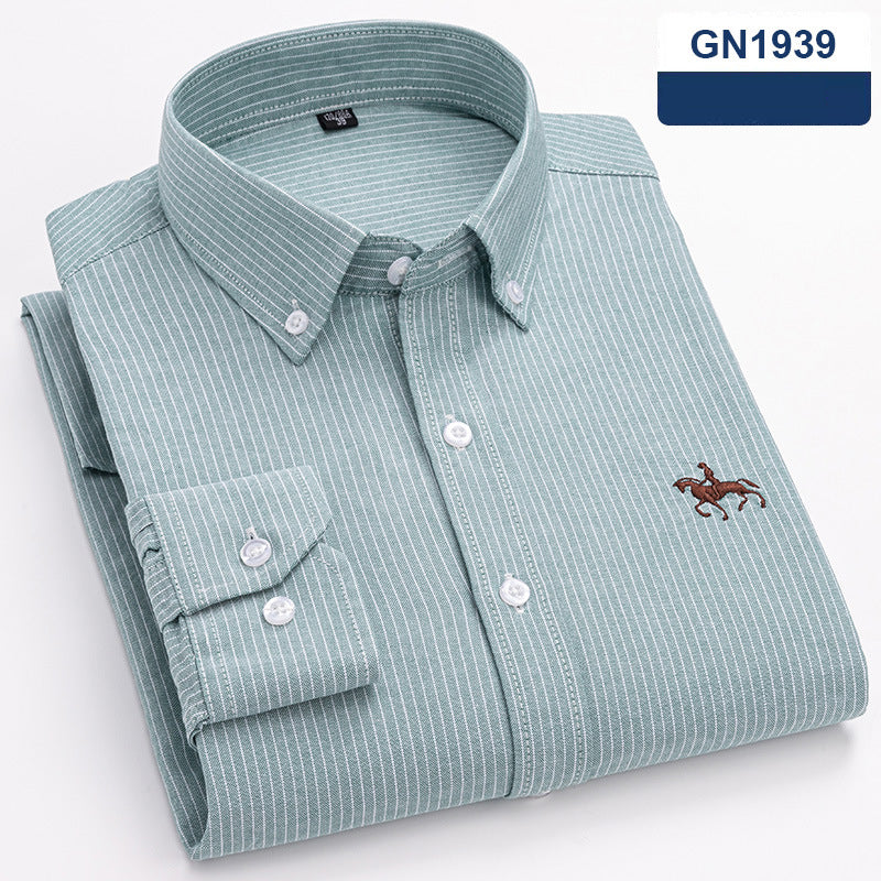 Chemise “Style Polo Club” – Rayures Élégantes Multicolores