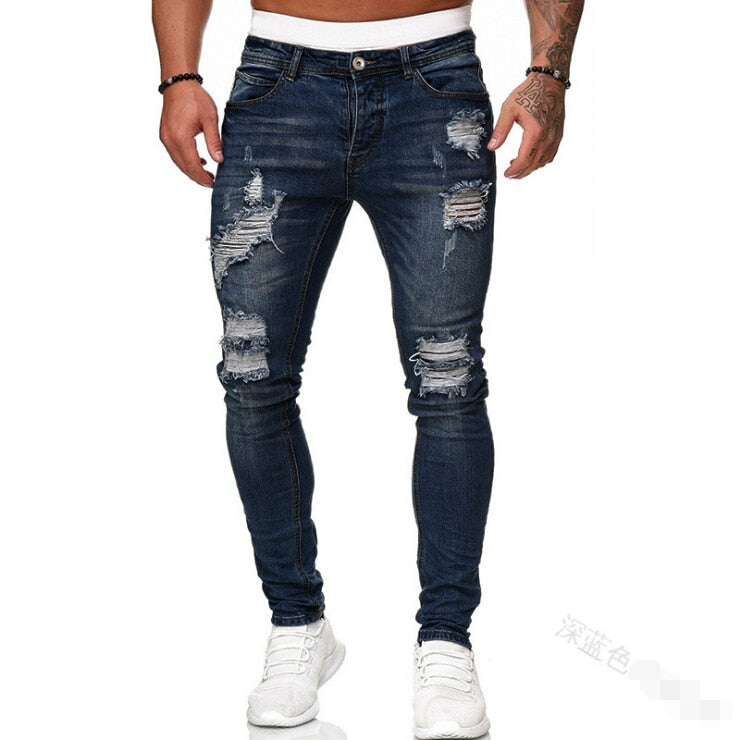 Jeans Déchirés Bleu Clair – Style Skinny, Confort Optimal | TendanceXpress