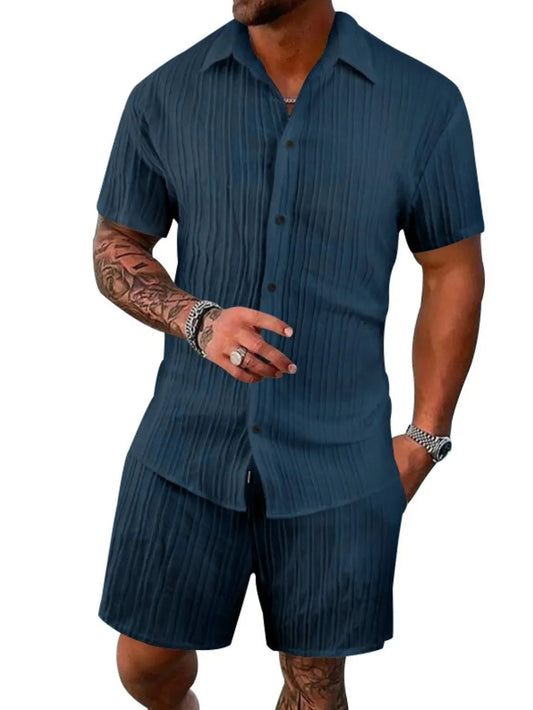 Ensemble Chemise & Short "Riviera Élégance" – Crème