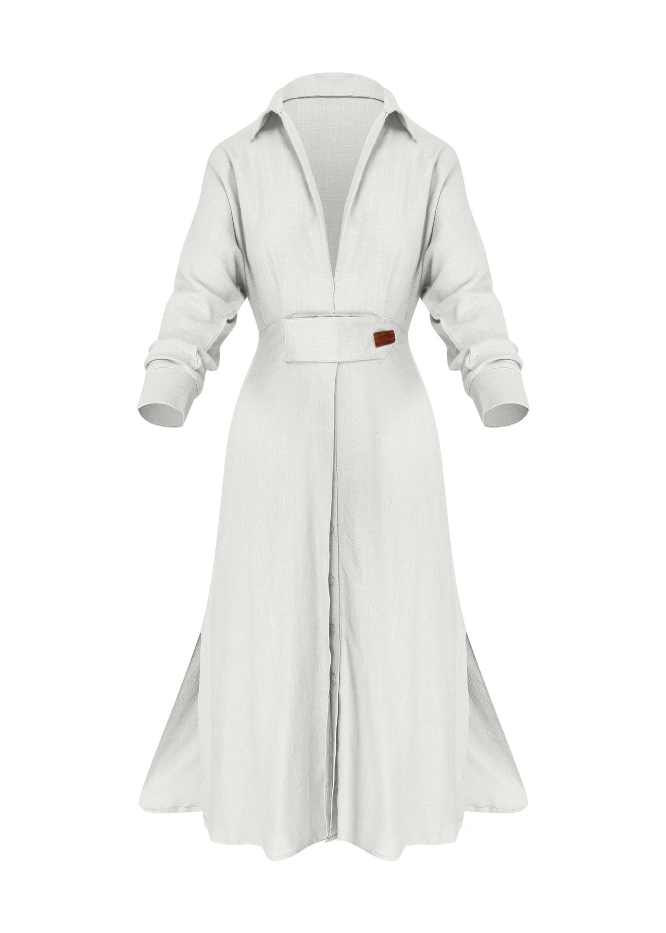 Robe Chemise Longue Élégante avec Ceinture