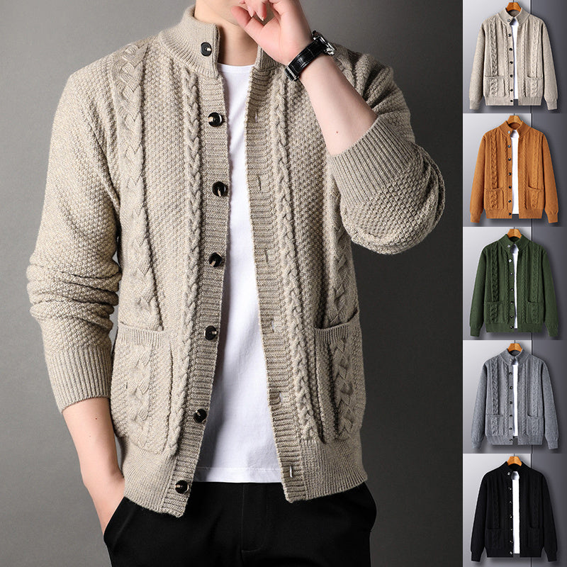 New Cardigan Prestige™ – Maille Torsadée Épaisse pour Homme