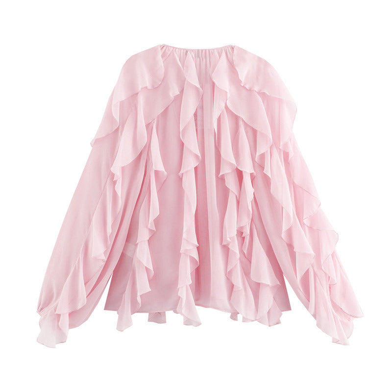 Blouse Volants Fluide Femme