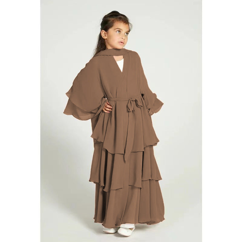 ROBE LONGUE FILLE À VOLANTS – STYLE ÉLÉGANT & MODERNE