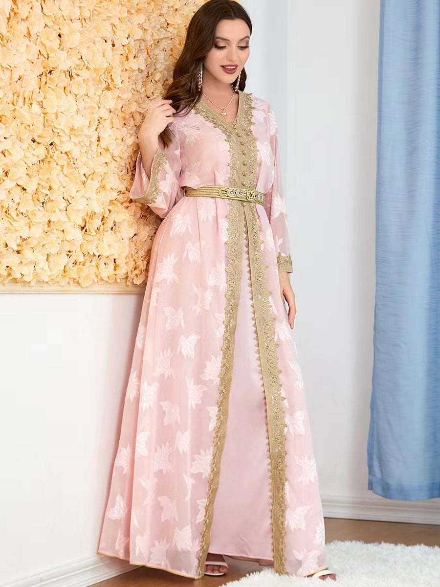 Caftan marocain brodé doré – Élégance & viralité #KaftanTendance