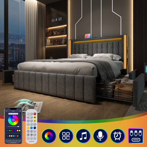 Lit Coffre de Luxe avec Rangement Intégré & Design Moderne