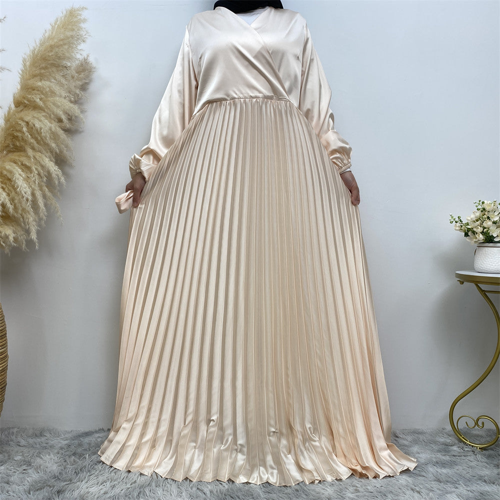 ROBE LONGUE SATIN PLISSÉ – ÉLÉGANCE & FLUIDITÉ