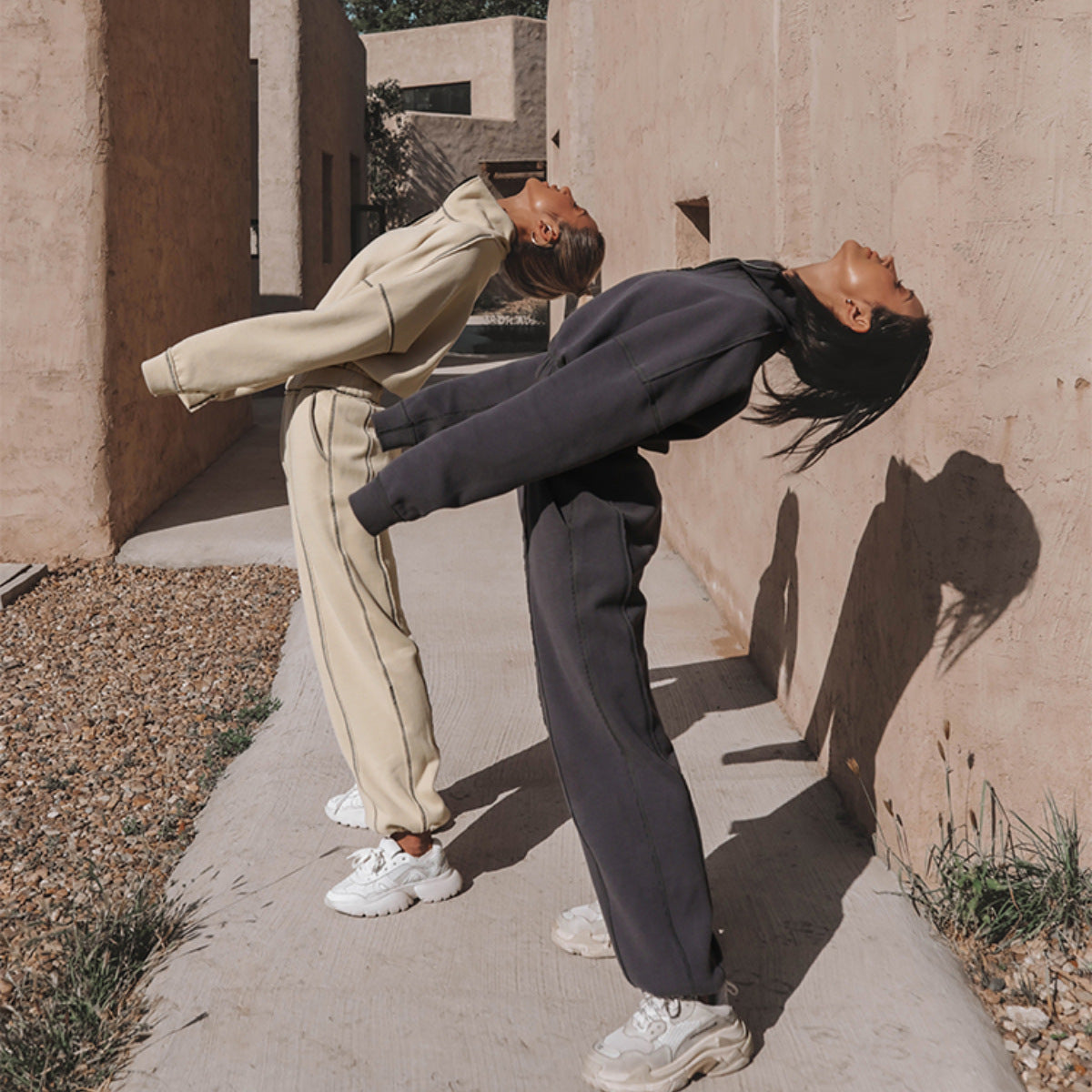 Ensemble Sweatshirt à Demi-Fermeture & Pantalon Droit – Confort & Style Urbain