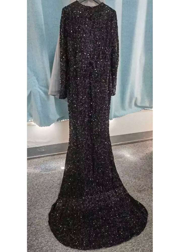 Robe Longue Sirène à Paillettes – Luxe & Éclat