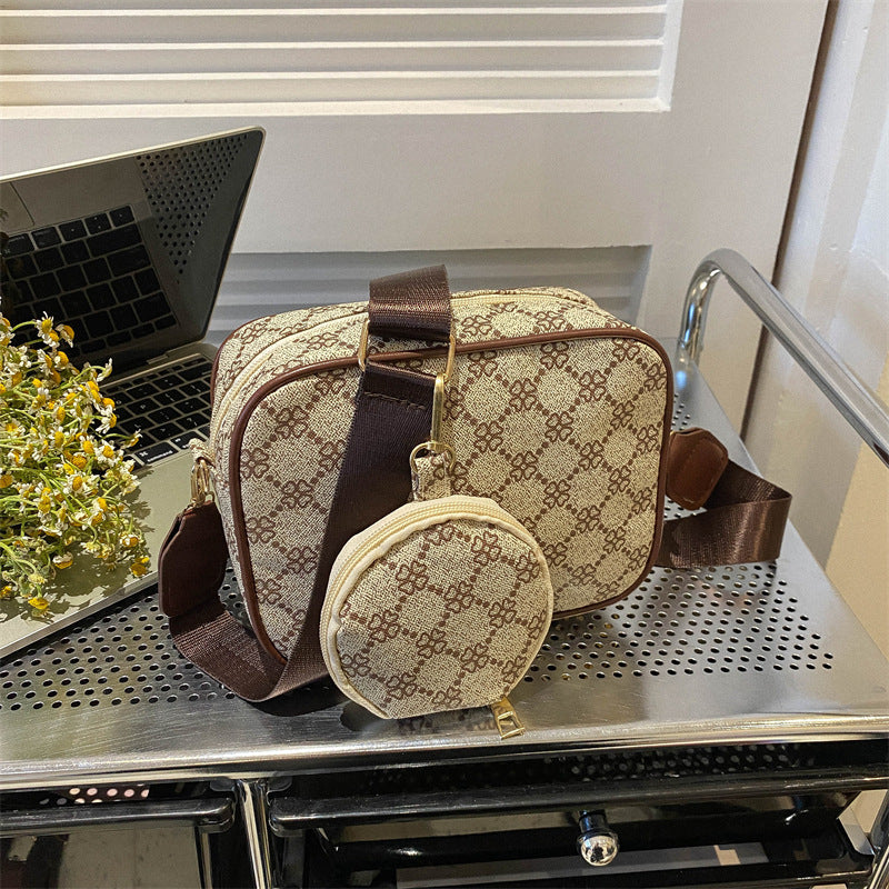 Sac Bandoulière Élégant – Style Luxe Motif Quadrillé