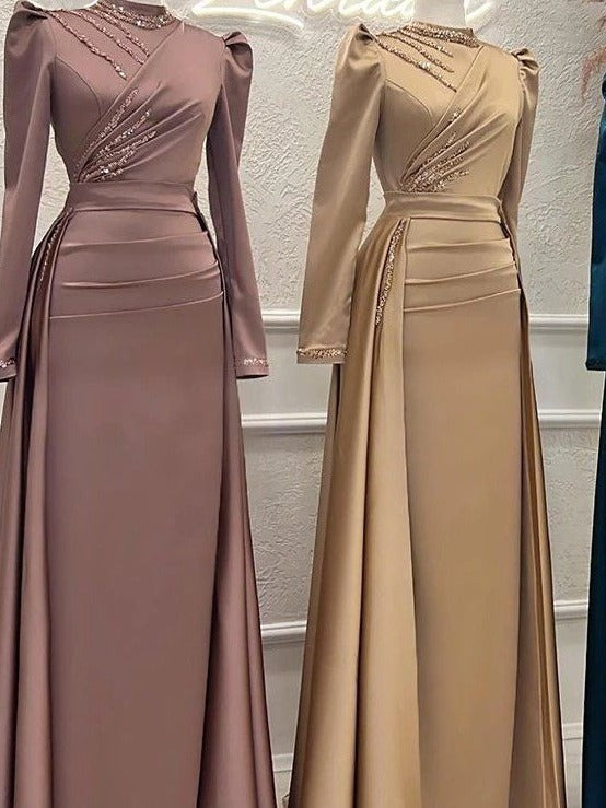 Robe de Soirée Élégante à Manches Longues – Chic et Polyvalente