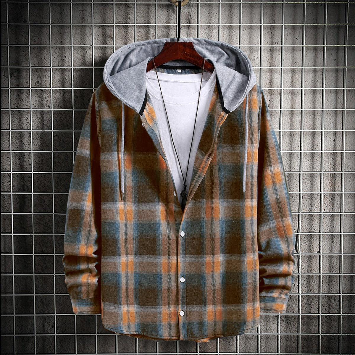 Chemise à Carreaux Homme avec Capuche – Style Urbain Décontracté