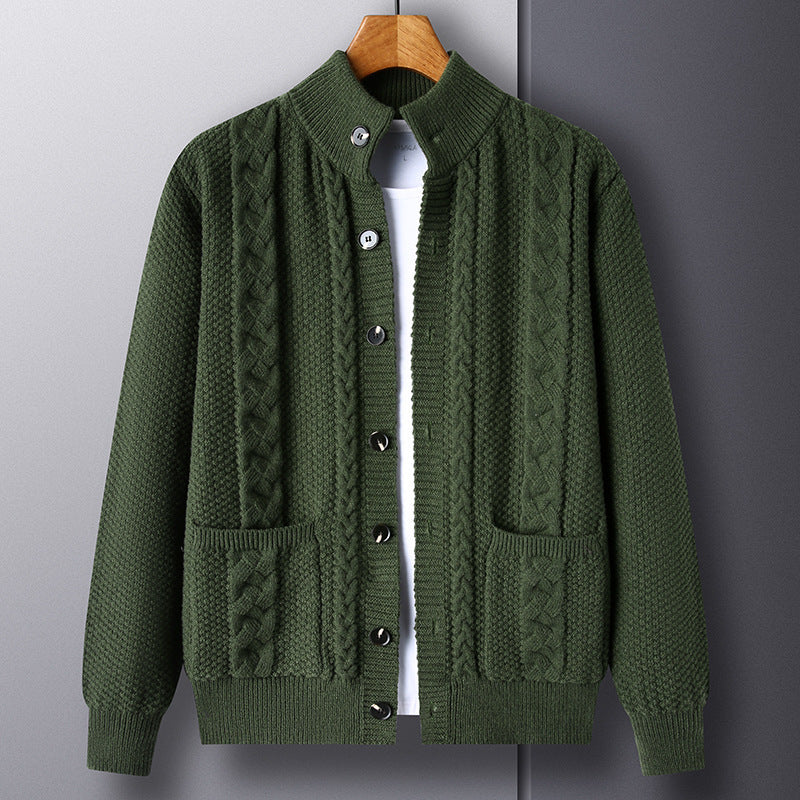 New Cardigan Prestige™ – Maille Torsadée Épaisse pour Homme