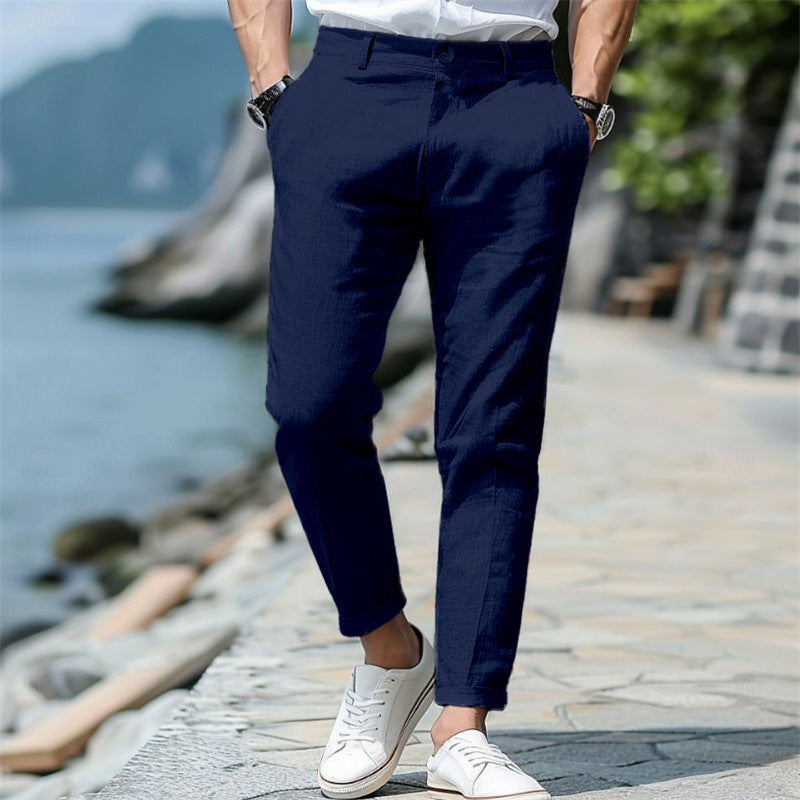Pantalon Chino Homme Lin – Élégance décontractée | Disponible en plusieurs coloris