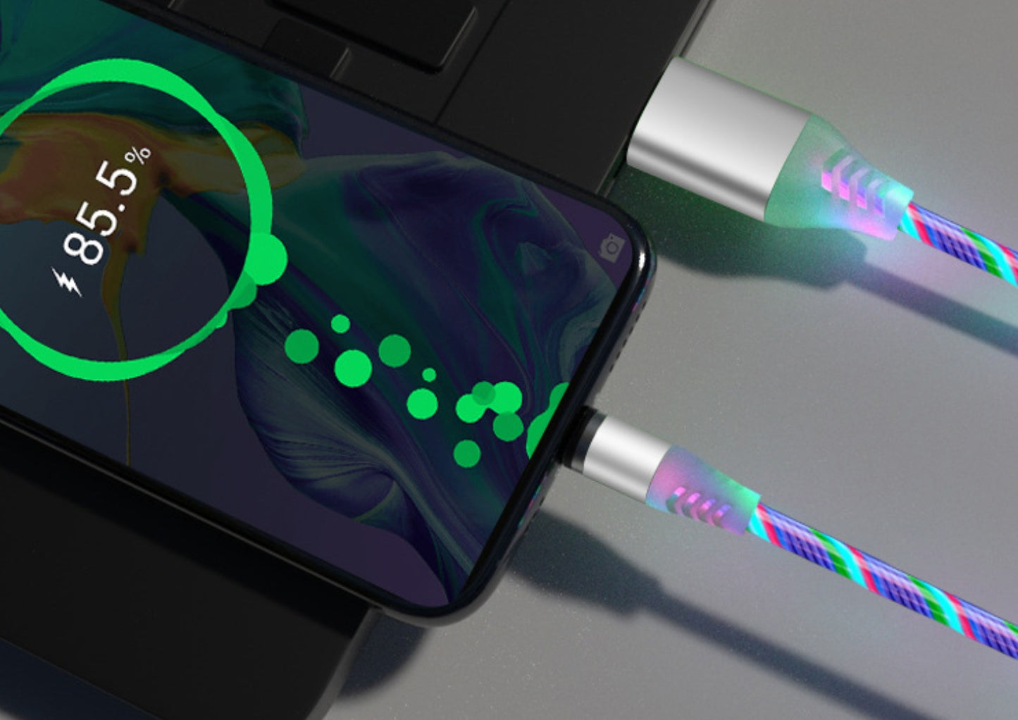 Câble Magnétique LED 3 en 1 – Charge Rapide & Design Futuriste
