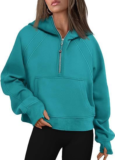 Sweat oversize femme à capuche demi-zip – Confort & style streetwear