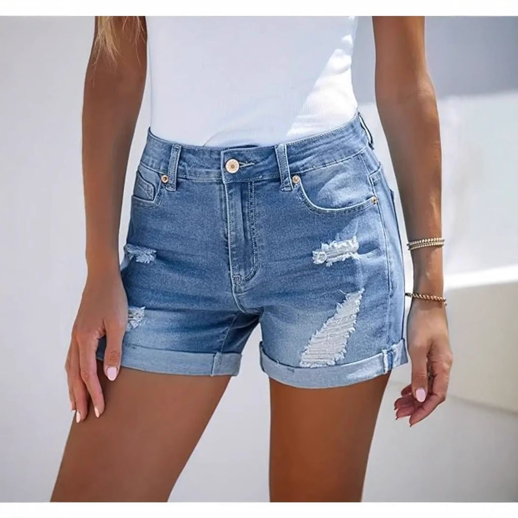 Short en Jean Sculptant Femme – Taille Haute & Coupe Push-Up | Style Été 2025