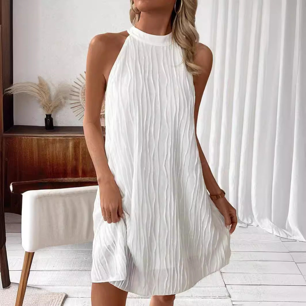 Robe d'Été Chic à Col Halter – Élégance Décontractée pour Toutes Occasions