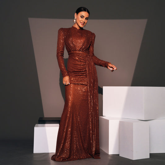 Robe Longue de Soirée à Sequins – Élégance & Glamour Haute Coutures