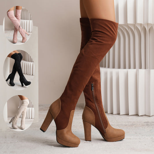 New Long Boots Bottes Longues Élégance Suédée™ – Charme, Confort & Allure Haute Couture