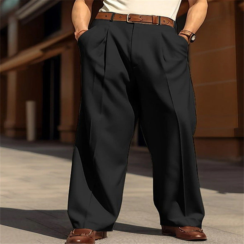 Pantalon Habillé Homme – Coupe Large Élégante – Style Rétro Chic