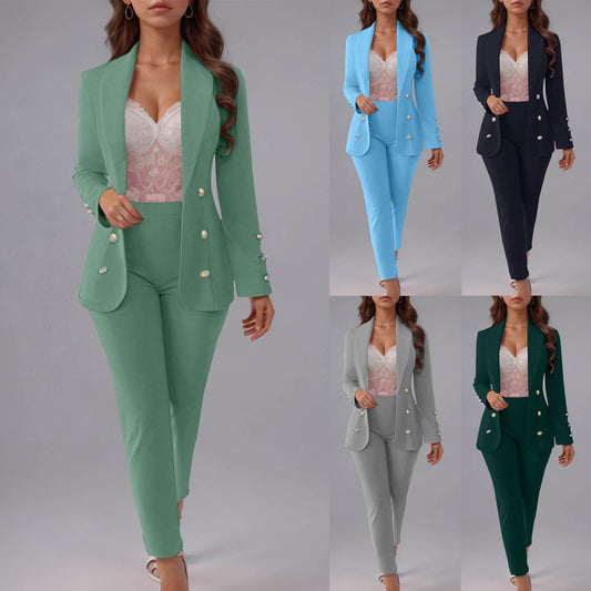 Ensemble Tailleur Femme Élégant – Veste Cintrée + Pantalon
