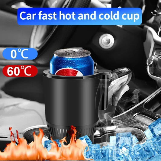 Mini Réfrigérateur & Chauffe-Tasse 2-en-1 Voiture – USB 12V, Affichage LED Température