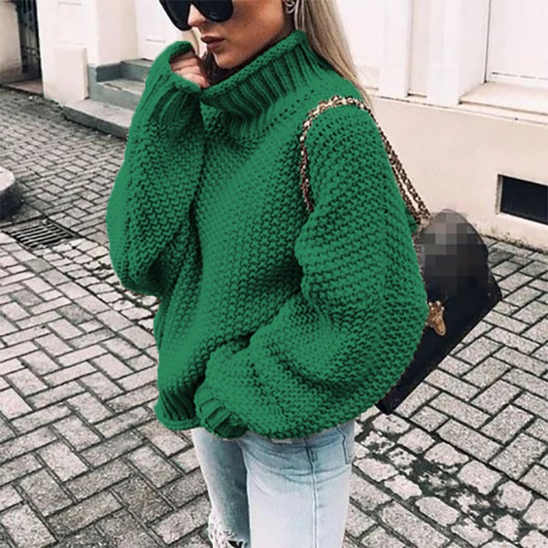 Pull Tricot à Col Montant – Disponible en Plusieurs Couleurs