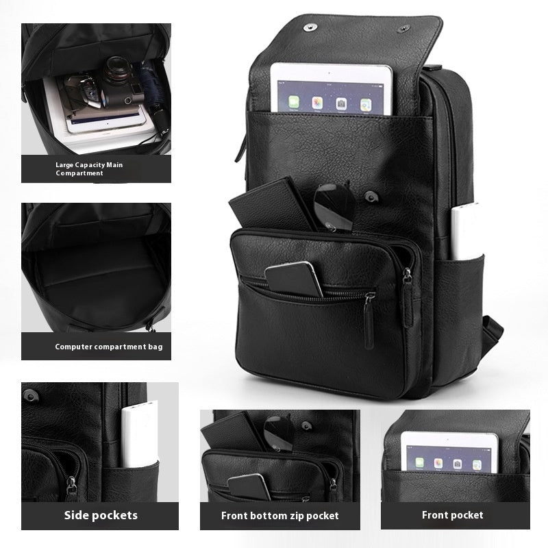 Sac à Dos en Cuir Imperméable – Élégant & Grande Capacité