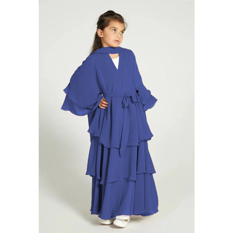 ROBE LONGUE FILLE À VOLANTS – STYLE ÉLÉGANT & MODERNE