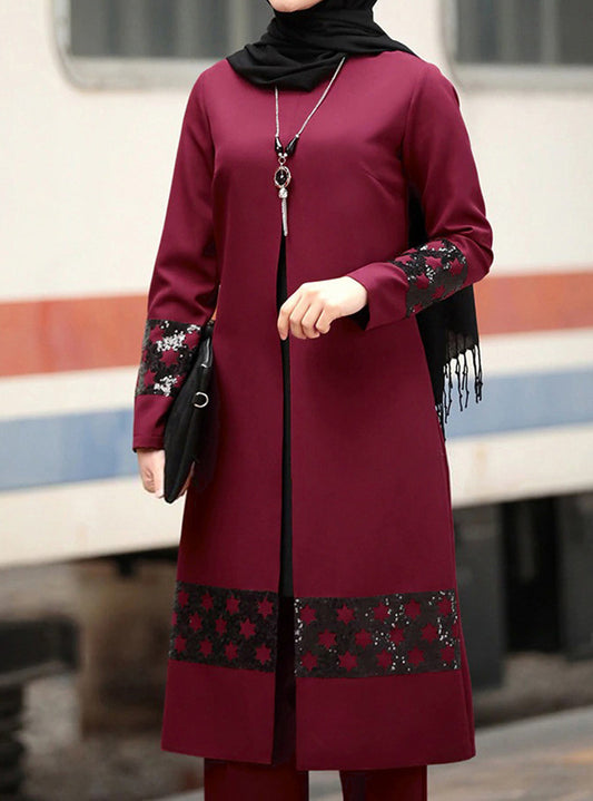 Ensemble Modeste Élégant – Long Blazer et Pantalon Coordonné Muslim