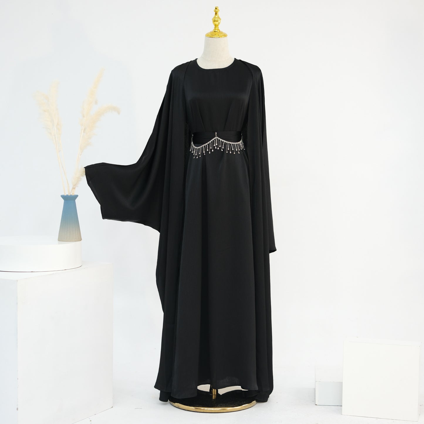Ensemble Élégant Deux Pièces Femme – Style Turc Dubaï avec Chaîne Cristal