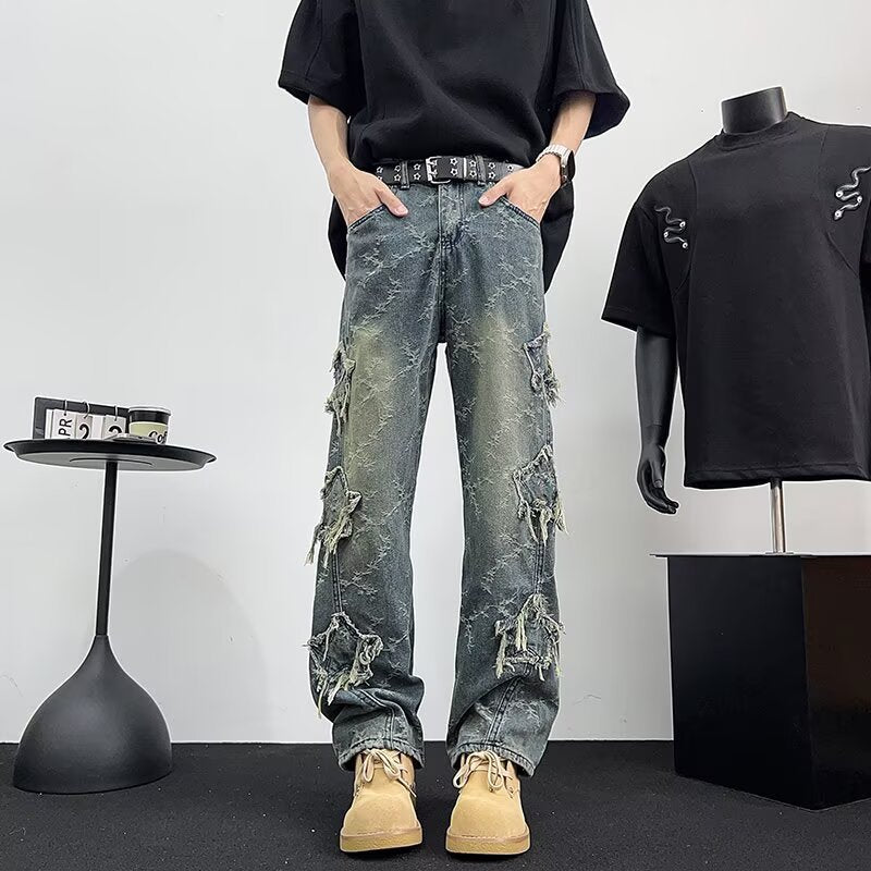Jean Streetwear Destroy Homme – Effet Usé & Franges Stylées