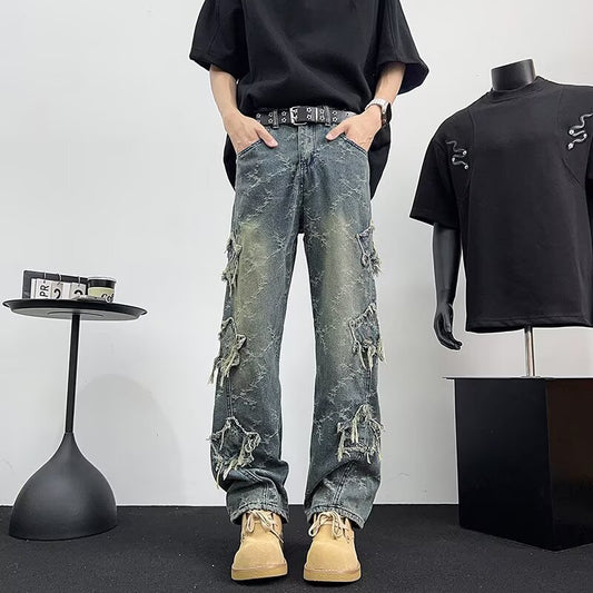 Jean Streetwear Destroy Homme – Effet Usé & Franges Stylées