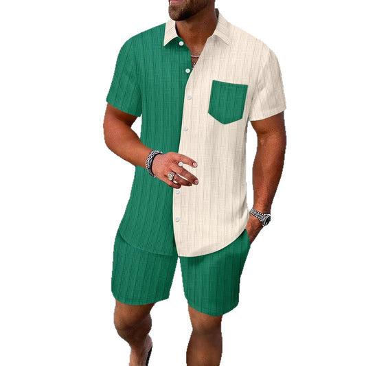 Ensemble Homme Été 2 Pièces – Chemise Boutonnée & Short | Look Bord de Mer 2025