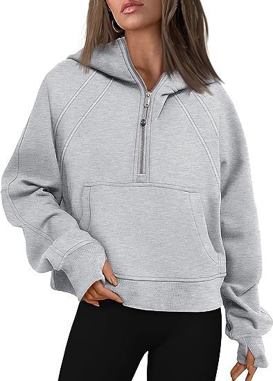 Sweat oversize femme à capuche demi-zip – Confort & style streetwear