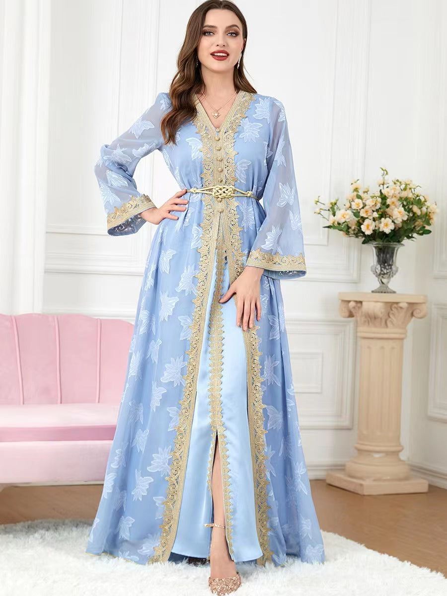 Caftan marocain brodé doré – Élégance & viralité #KaftanTendance