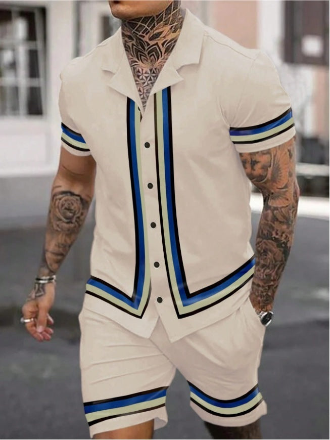 Ensemble Chemise et Short à Rayures – Élégance et Confort