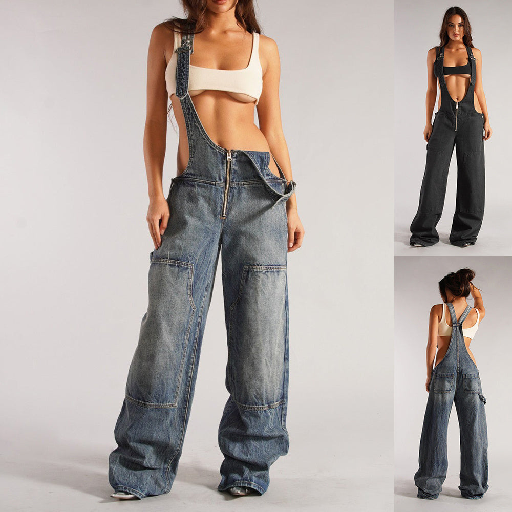 Salopette Jean Oversize Streetwear Femme