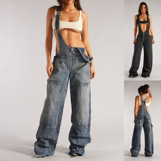 Salopette Jean Oversize Streetwear Femme