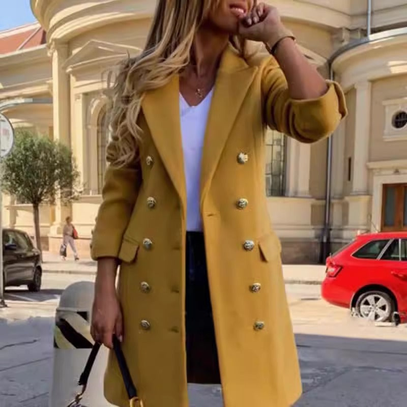 Manteau Long Élégance Dorée – Edition Luxe