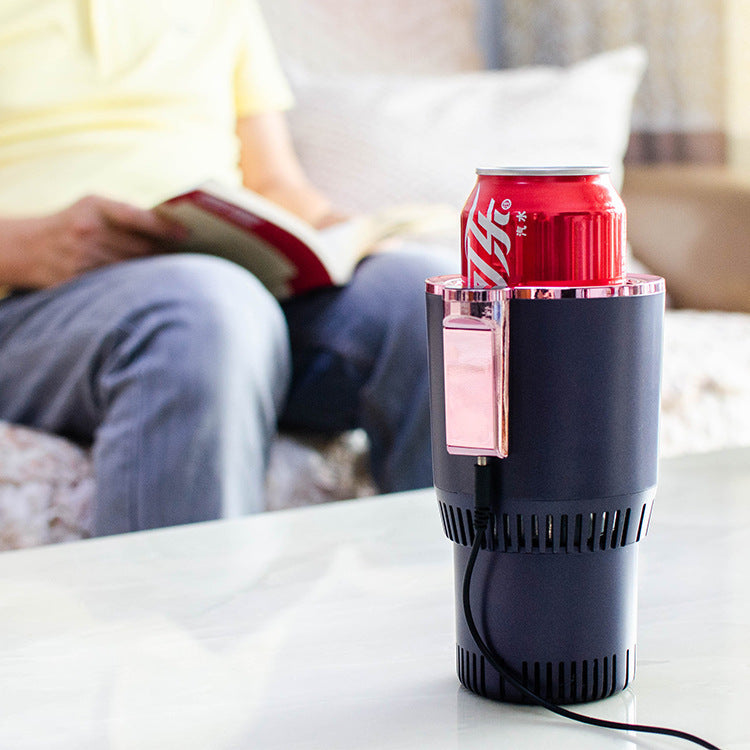 Mini Réfrigérateur & Chauffe-Tasse 2-en-1 Voiture – USB 12V, Affichage LED Température