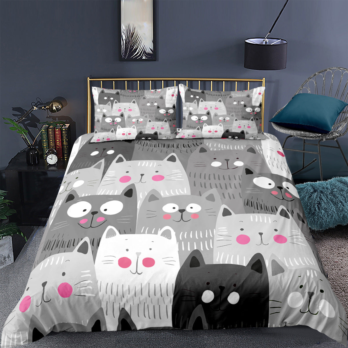 Housse de Couette Motif Chats – Style Kawaii & Confort Absolu