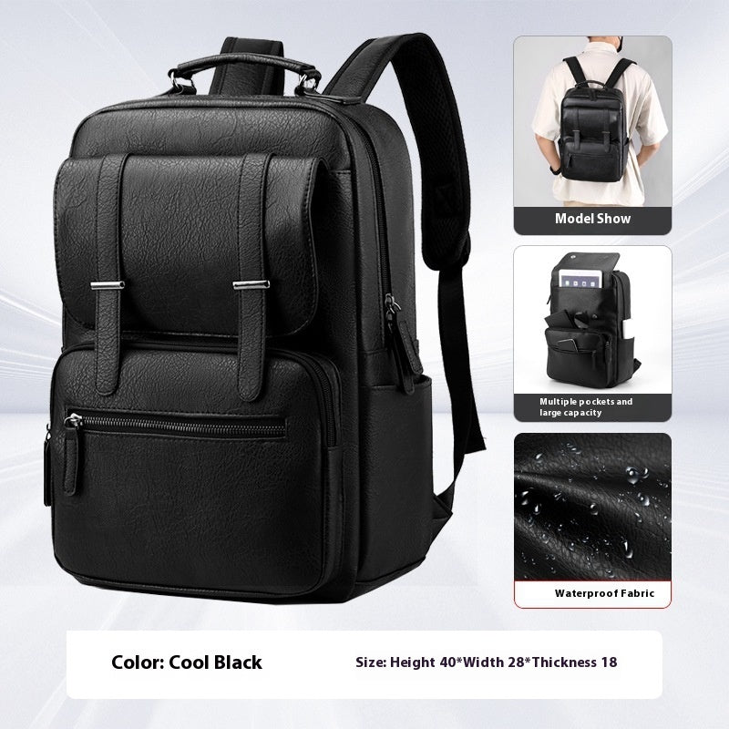 Sac à Dos en Cuir Imperméable – Élégant & Grande Capacité