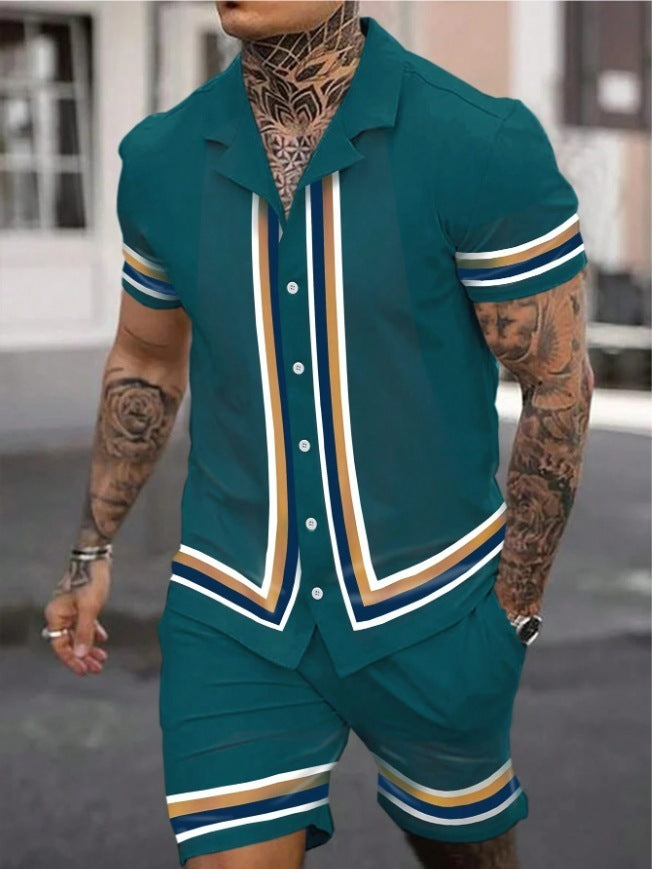 Ensemble Chemise et Short à Rayures – Élégance et Confort