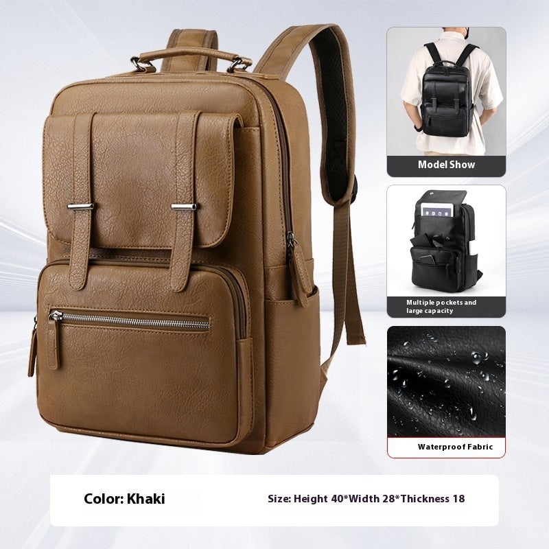 Sac à Dos en Cuir Imperméable – Élégant & Grande Capacité